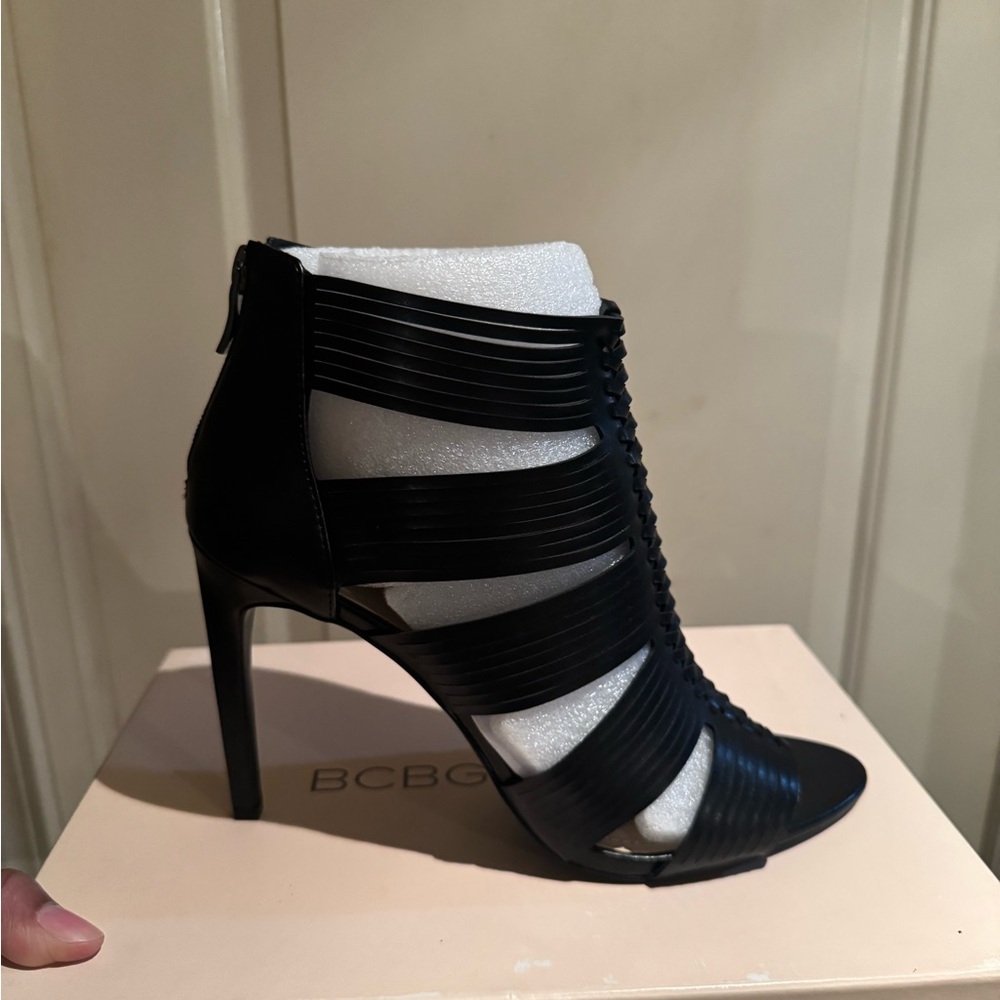 BCBG Black Strappy High Heels